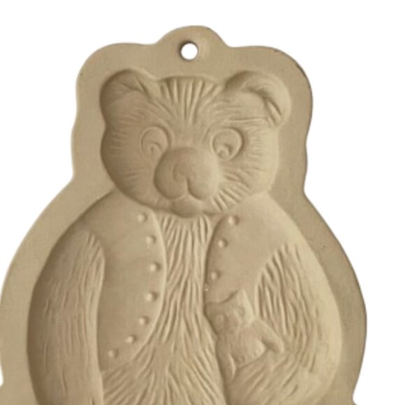 Vintage Brown Bag Stoneware Cookie Mold Collection: Teddy Bear, Circa 1984 - Picture 7 of 11